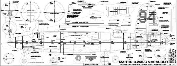 Martin B-26 Marauder 1/8 Bauplan